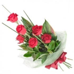 Red roses spiky bouquet