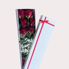 Half Dozen Red Roses in Presentation Box